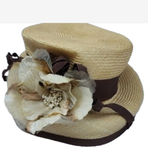 Eggcup Designs neutral‎ lightweight floral Hat NEW - Picture 1 of 8